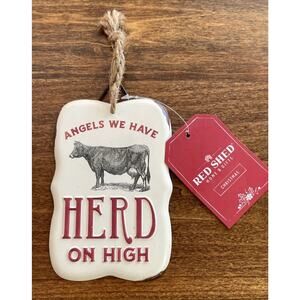 Red Shed Home & Gifts Hanging Ornament Angels We Have Herd on High Cow